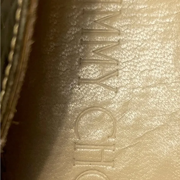 Jimmy Choo Flat gold cubes Murror leather sz 40