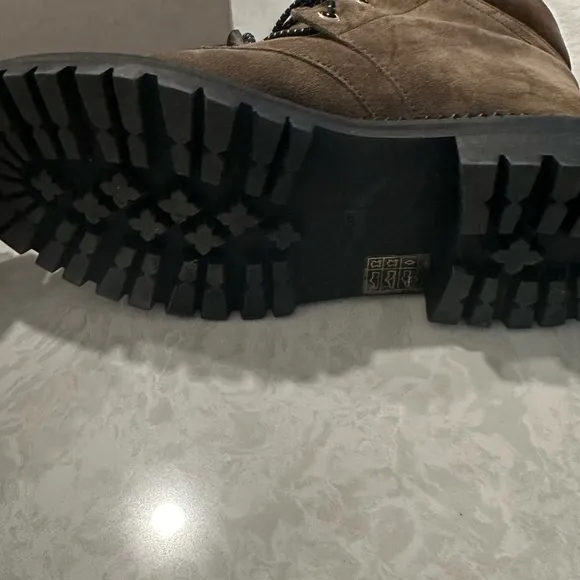JIMMY CHOO FLAT MINK LINED LACED UP BOOTS