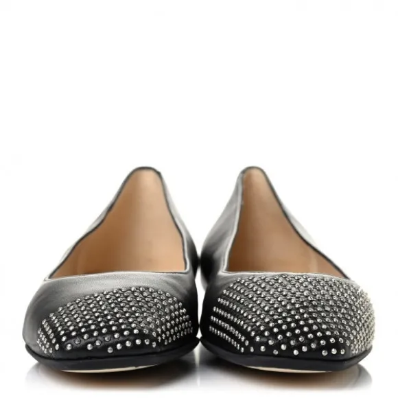 Jimmy Choo Nappa Studded Davia Flat 37.5 🖤🖤🖤