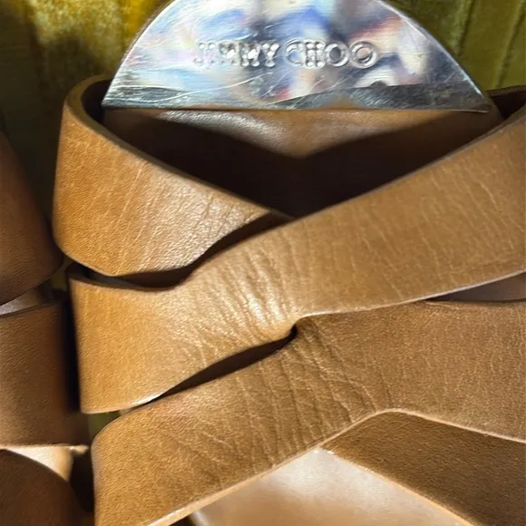 🌟JIMMY CHOO Pallet Espadrille Wedges Size: 11 | IT 41 Tan Jute Wedge 5.75” Heels