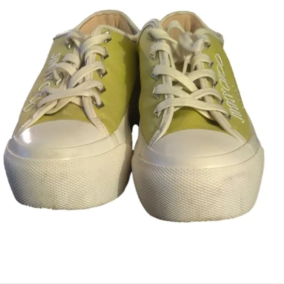 Jimmy Choo Palma Maxi Yellow Canvas Trainers Size 37.5 (7.5)