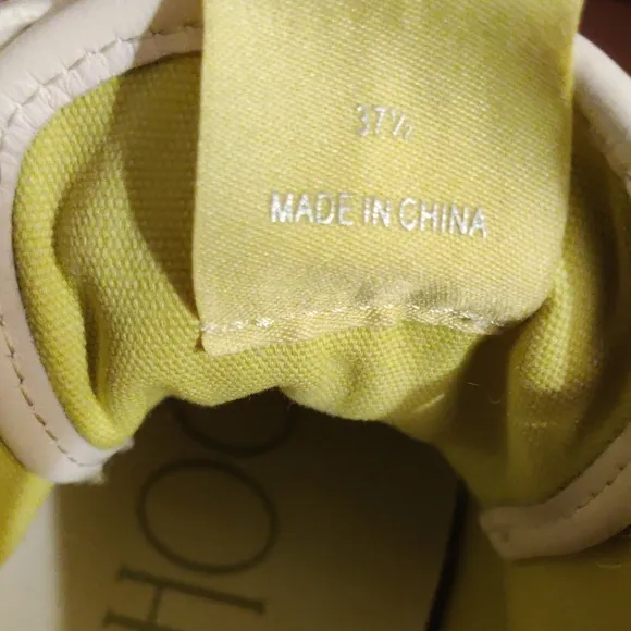 Jimmy Choo Palma Maxi Yellow Canvas Trainers Size 37.5 (7.5)