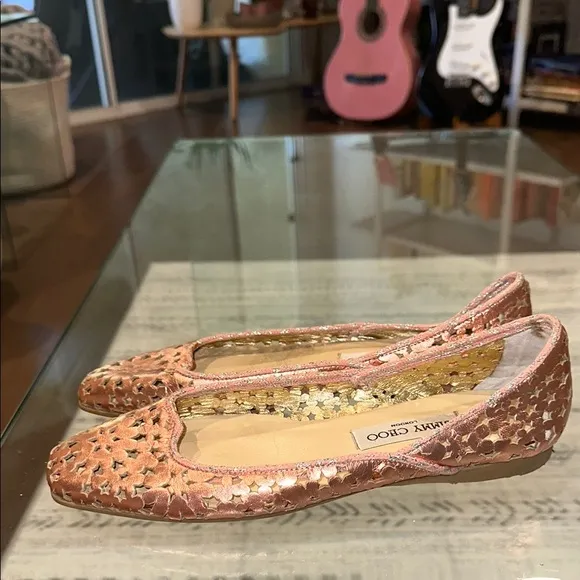 Jimmy Choo Women's ROSE GOLD Ballet Flats SIZE 39 runs small