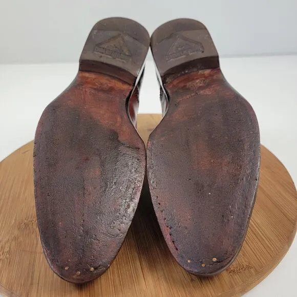 John Fluevog Brown Leather Cap Toe Brogue Oxford Shoes - Men's Size 8.5