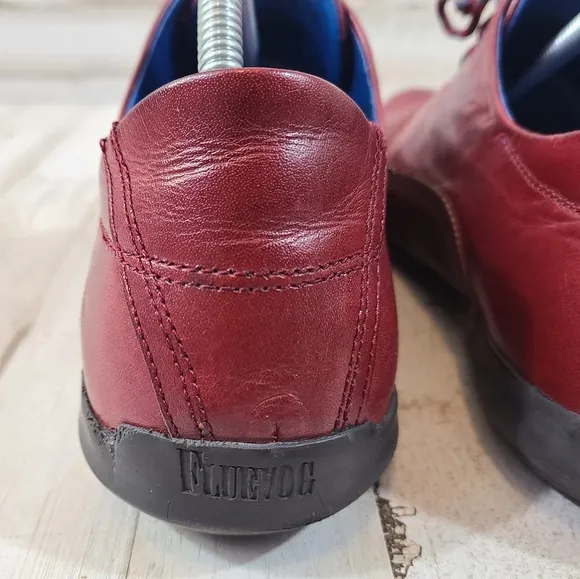 John Fluevog Red Leather Oxford Mens Shoes