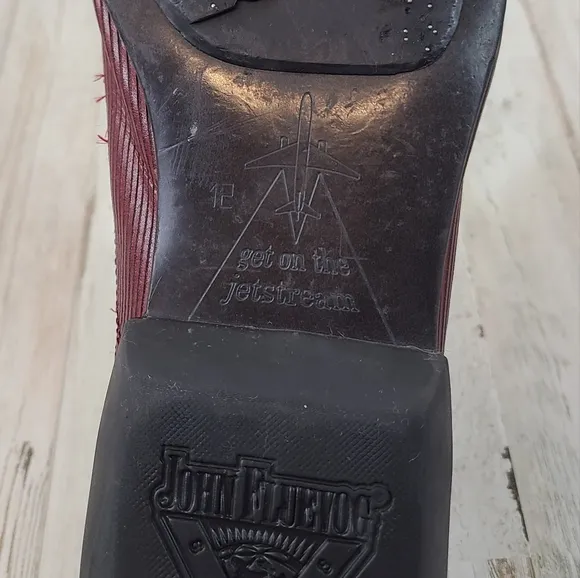 John Fluevog Red Leather Oxford Mens Shoes