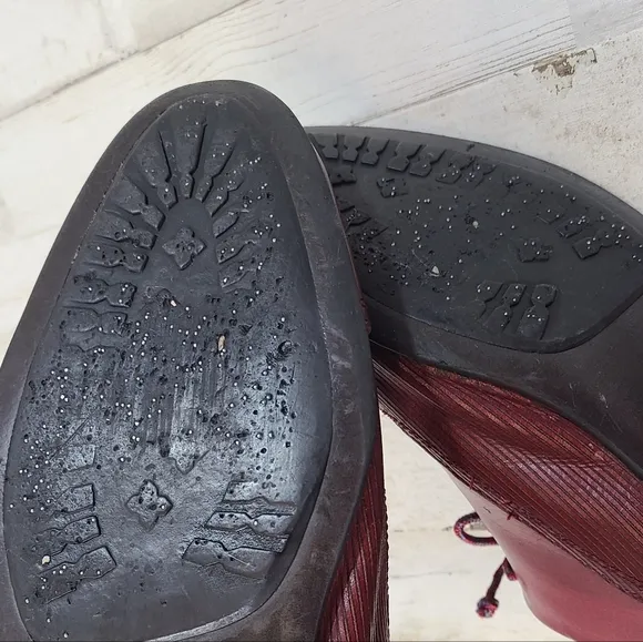 John Fluevog Red Leather Oxford Mens Shoes