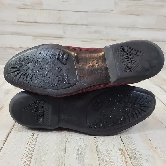 John Fluevog Red Leather Oxford Mens Shoes