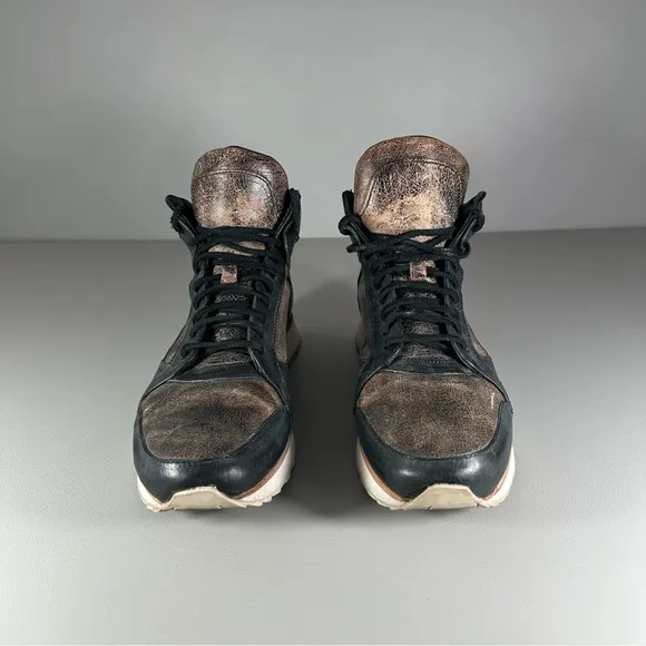 John Varvatos 315 Distressed Leather Mid Sneakers