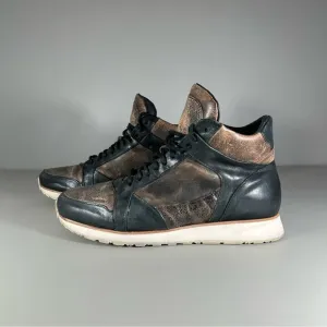 John Varvatos 315 Distressed Leather Mid Sneakers