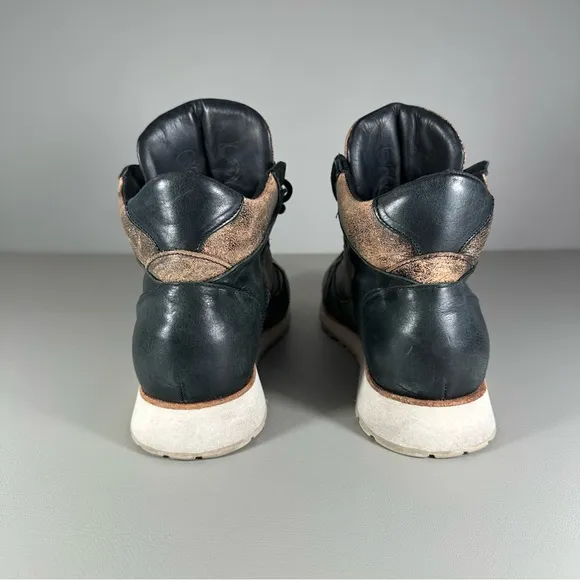 John Varvatos 315 Distressed Leather Mid Sneakers