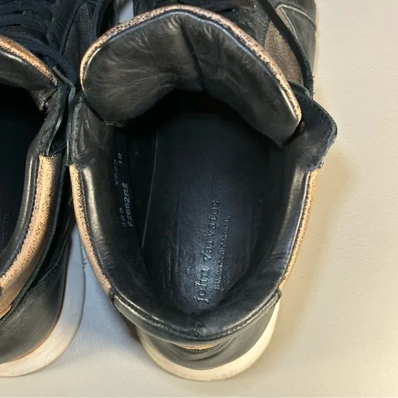 John Varvatos 315 Distressed Leather Mid Sneakers