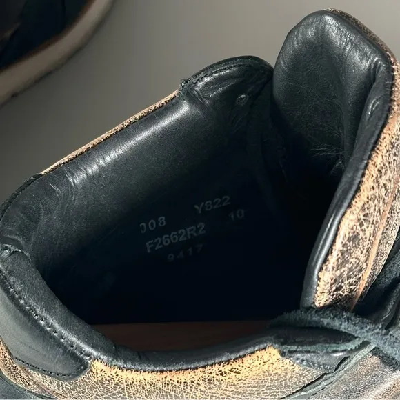 John Varvatos 315 Distressed Leather Mid Sneakers