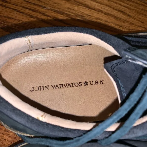 John Varvatos Blue Leather Redding Oxford Sneaker Shoe size 8.5