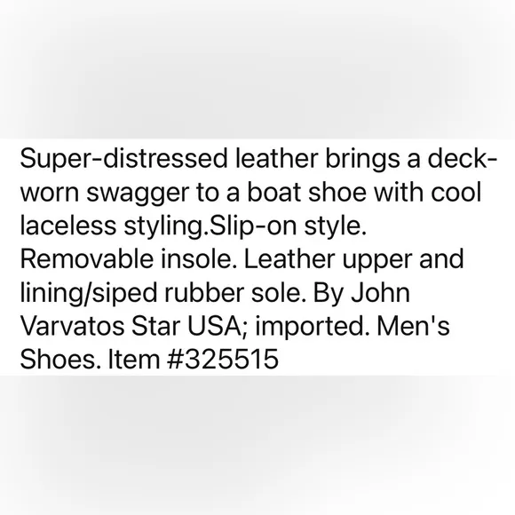 John Varvatos‎ Star USA Schooner Men’s Gray Leather Slip On Boat Shoes Size 10.5