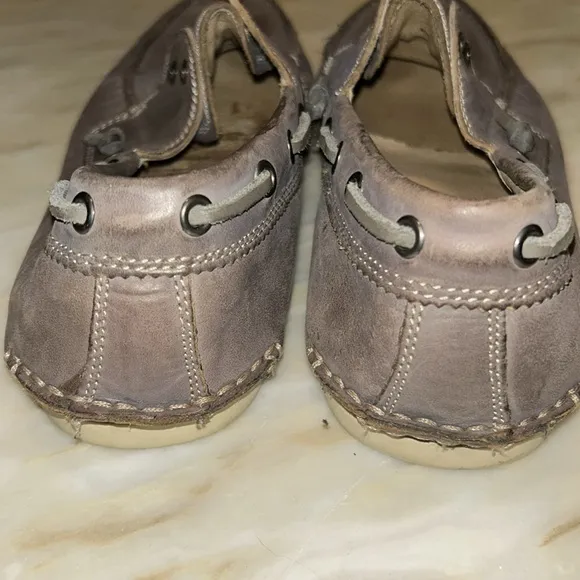 John Varvatos‎ Star USA Schooner Men’s Gray Leather Slip On Boat Shoes Size 10.5