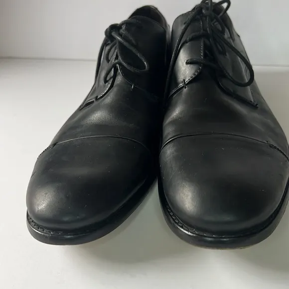 John Varvatos USA Oxford Black Leather Mens Shoes Size 10 Black