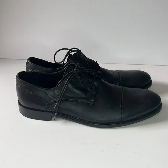 John Varvatos USA Oxford Black Leather Mens Shoes Size 10 Black