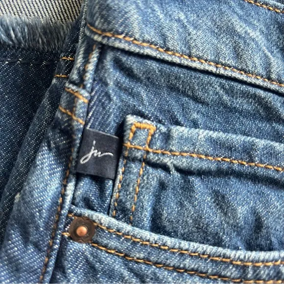 Johnny Was Denim Midi Skirt with Frayed Hem NWT Size 28