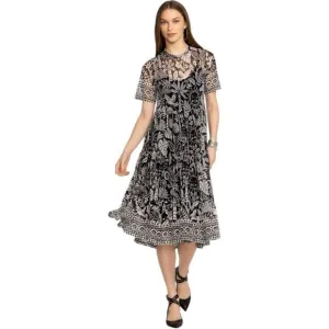 Johnny Was Jade Luciana Mesh Tiered Midi Dress Size M Whimsigoth Clairvoyant