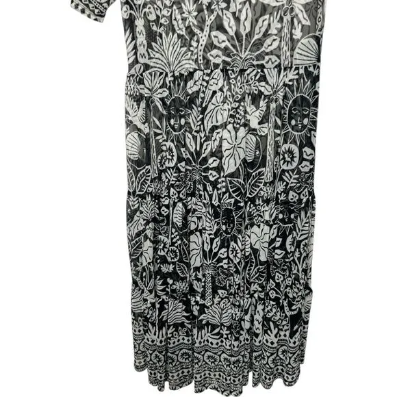 Johnny Was Jade Luciana Mesh Tiered Midi Dress Size M Whimsigoth Clairvoyant