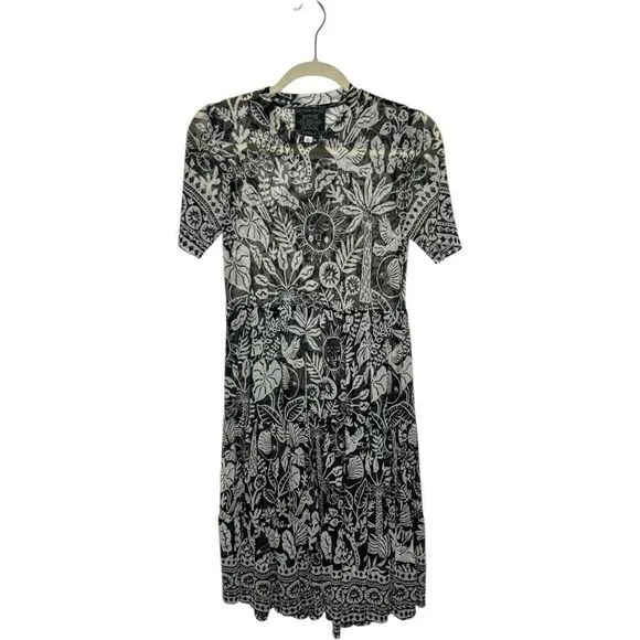 Johnny Was Jade Luciana Mesh Tiered Midi Dress Size M Whimsigoth Clairvoyant
