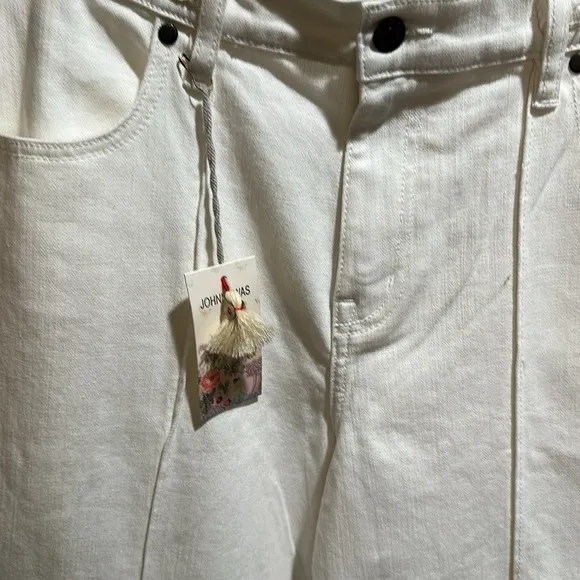 JOHNNY WAS NWT size 30 The Braided Waist Wide-Leg Stretch Denim Jeans