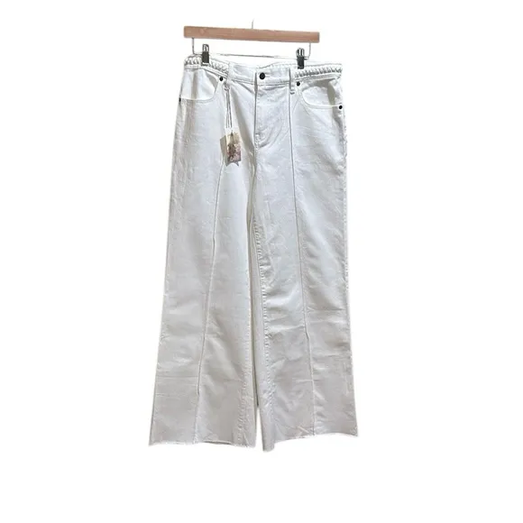 JOHNNY WAS NWT size 30 The Braided Waist Wide-Leg Stretch Denim Jeans
