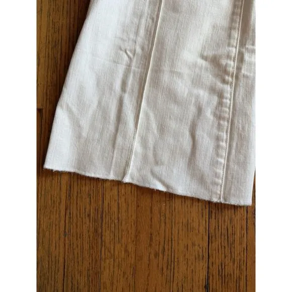 Johnny Was Size 29 The Braided Wide Leg High Rise Stretch Jean White $278 NWT
