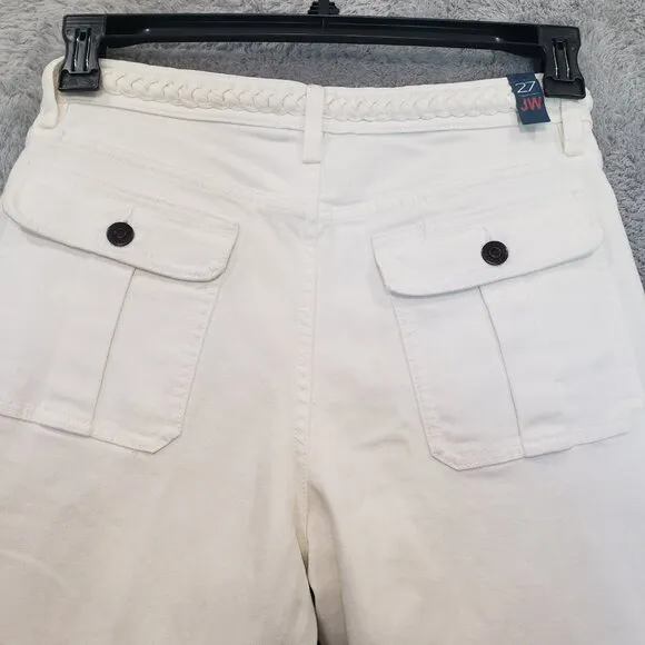 Johnny Was The Braided Jeans Wide Leg NWT $278 Sizes White Resort Wear Coastal