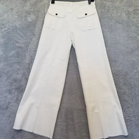 Johnny Was The Braided Jeans Wide Leg NWT $278 Sizes White Resort Wear Coastal