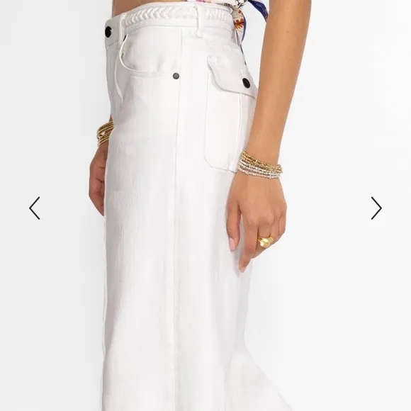 Johnny Was The Braided White Wide Leg Jeans