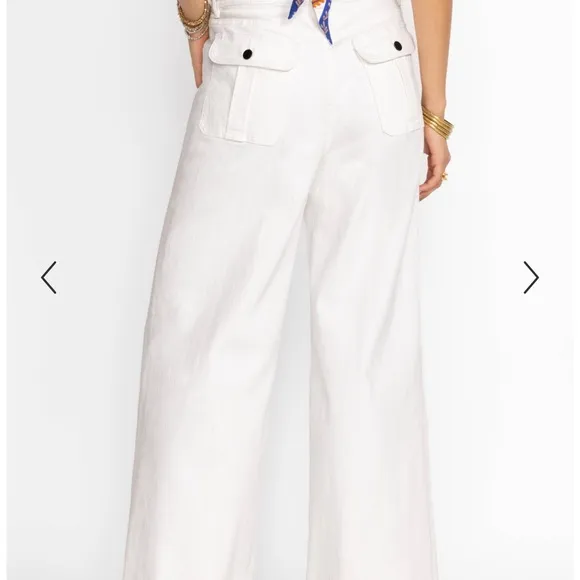 Johnny Was The Braided White Wide Leg Jeans