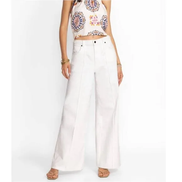 Johnny Was The Braided White Wide Leg Jeans
