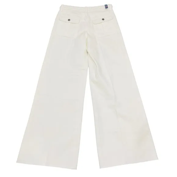 Johnny Was The Braided Wide Leg High Rise Stretch Jean White $278 NWT