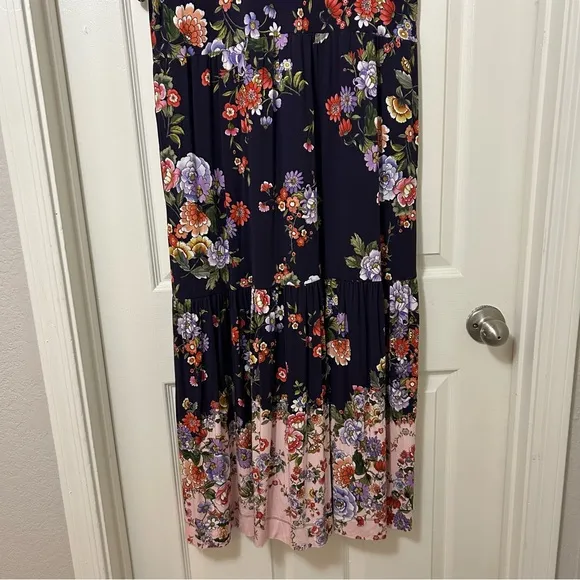 JOHNNY WAS The Janie favorite Elsa tiered henley dress purple in Size Large
