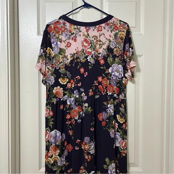 JOHNNY WAS The Janie favorite Elsa tiered henley dress purple in Size Large