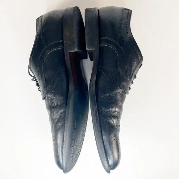 Johnston &amp; Murphy Black Leather Wingtip Derby Oxford Dress Shoes Men 13