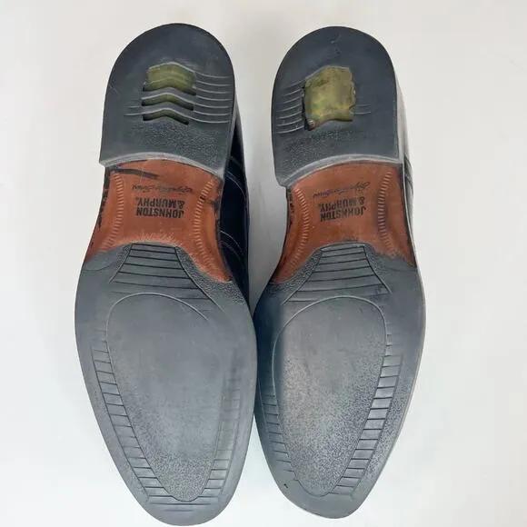 Johnston &amp; Murphy Black Leather Wingtip Derby Oxford Dress Shoes Men 13