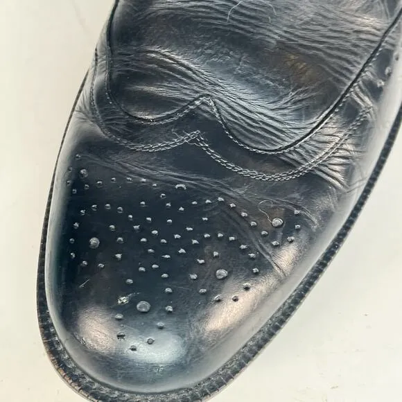 Johnston &amp; Murphy Black Leather Wingtip Derby Oxford Dress Shoes Men 13