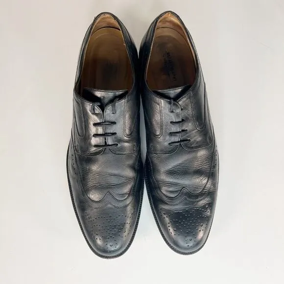 Johnston &amp; Murphy Black Leather Wingtip Derby Oxford Dress Shoes Men 13