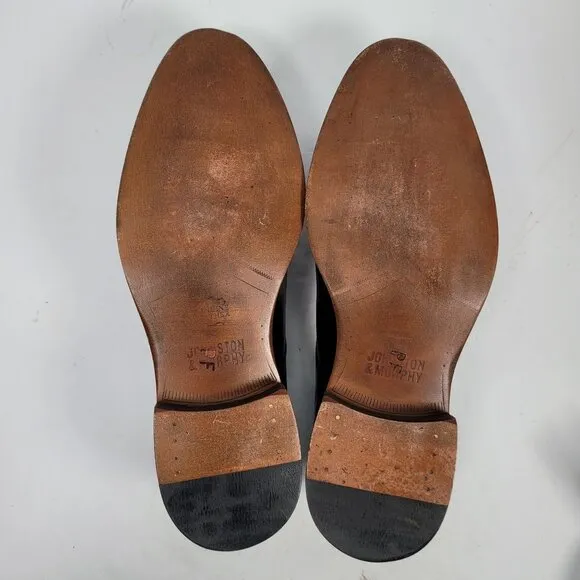 Johnston &amp; Murphy Boydstun Monk Strap Black Leather Shoes 15-2847 US Size 9M