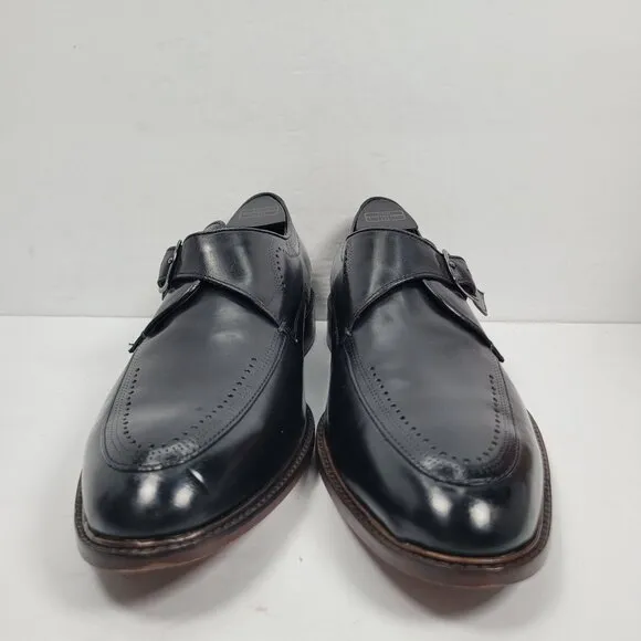 Johnston &amp; Murphy Boydstun Monk Strap Black Leather Shoes 15-2847 US Size 9M