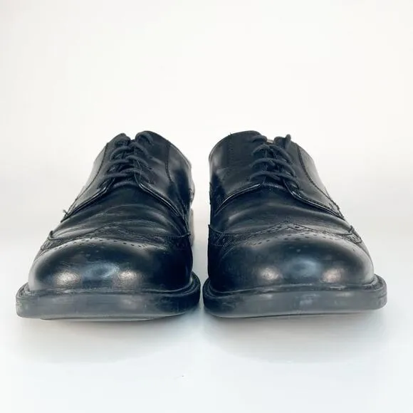 Johnston &amp; Murphy Lewis Black Leather Wingtip Oxford Dress Shoes Men 10