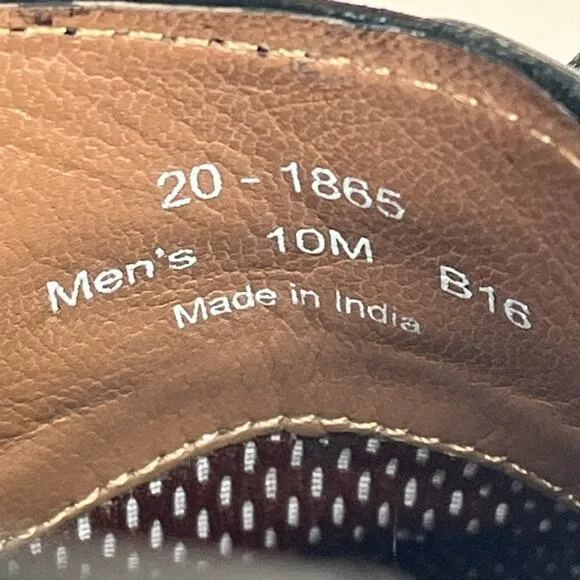 Johnston &amp; Murphy Lewis Black Leather Wingtip Oxford Dress Shoes Men 10