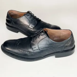 Johnston &amp; Murphy Lewis Black Leather Wingtip Oxford Dress Shoes Men 10