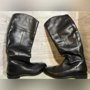 Johnston Murphy Black Riding boot with silver zipper Women’s Flat heel