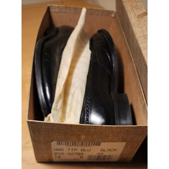Johnston Murphy Black Wingtip Oxford Shoes Mens Size 10 B