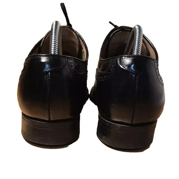 Johnston Murphy Black Wingtip Oxford Shoes Mens Size 10 B