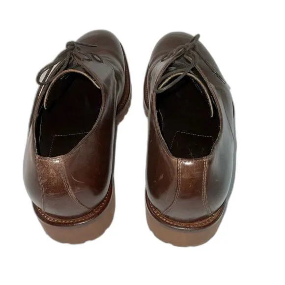 Johnston Murphy Men's Brown Oxford Dress Shoes Italy Leather Size 11.5 NWOT